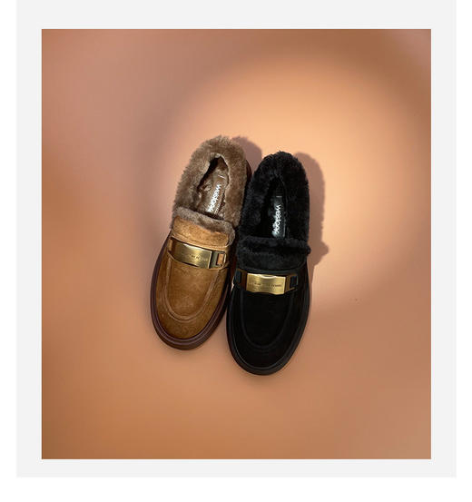 westory2024年春季新款厚底羊羔毛内底保暖防滑气质深口鞋女鞋W24AM57521 商品图3