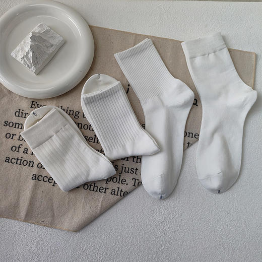 纪念日百货男款基础简约纯色百搭小白袜H160798373 商品图2