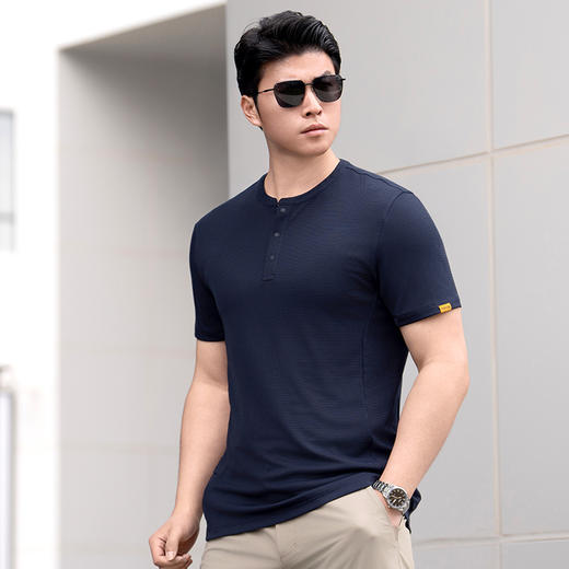 四代龙牙阿波罗POWER DRY速干亨利领短袖T恤 商品图3