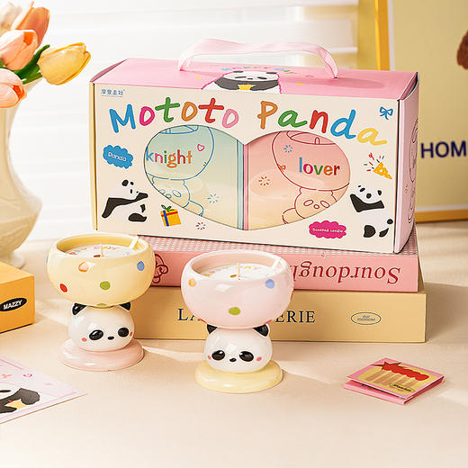 摩登主妇mototo熊猫香薰蜡烛礼盒大豆蜡室内高级感伴手礼新年礼物 商品图0