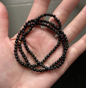 JS（小白）墨绿碧玺三圈手链