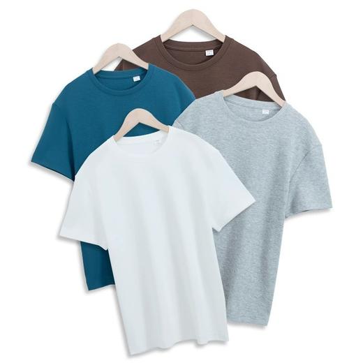 岸纾 双面新疆长绒棉短袖T恤230g（6色可选）情侣款短袖经典圆领简约设计T1252 商品图3