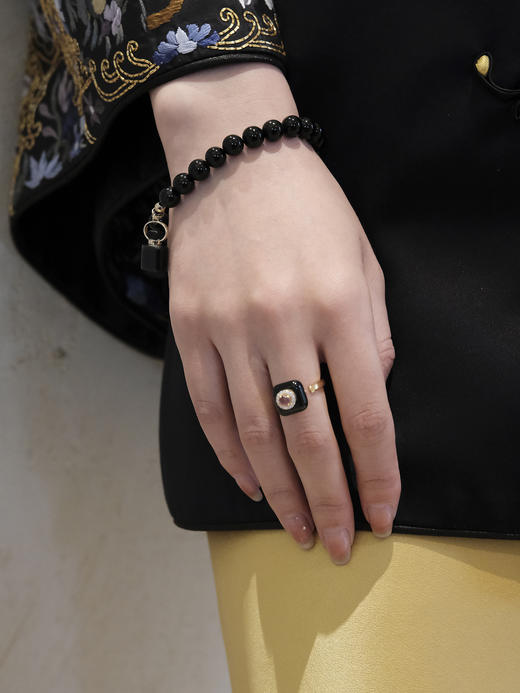 MELI&MOLI |彩虹黑耀石四方瓶均码925银镶石香薰戒指—五行之水 商品图2