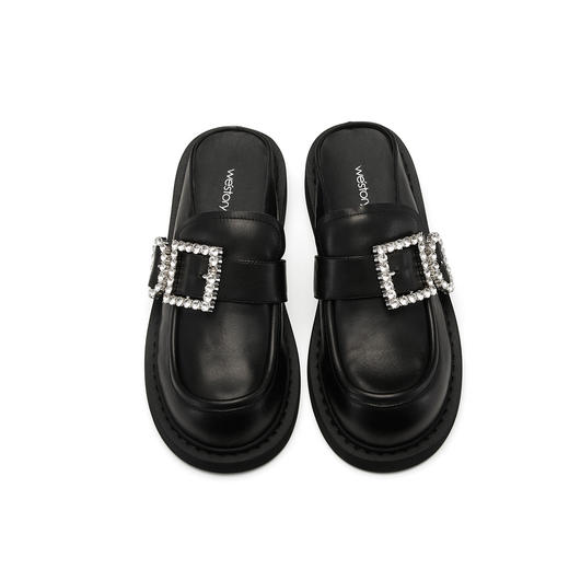 westory真皮厚底2023夏季新款高级感圆头穆勒拖56231 商品图3