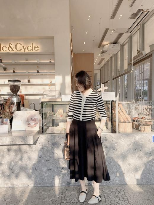 火桐hooton 经典重塑 圆领条纹绵羊毛开衫G348 商品图2