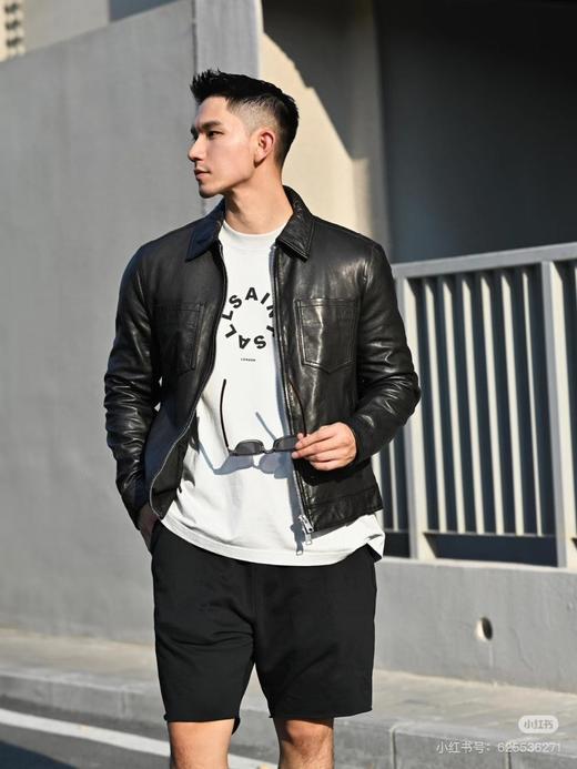 ALLSAINTS男士机车真皮皮夹克 新款ALOY 翻领机车皮衣 商品图7