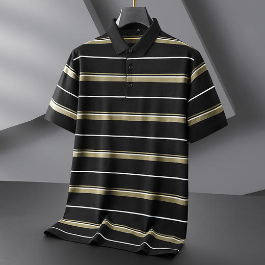 【DDP】大依优型大码短袖POLO衫翻领条纹半袖男加大码棉质打底衫夏季新款休闲胖子 商品图2