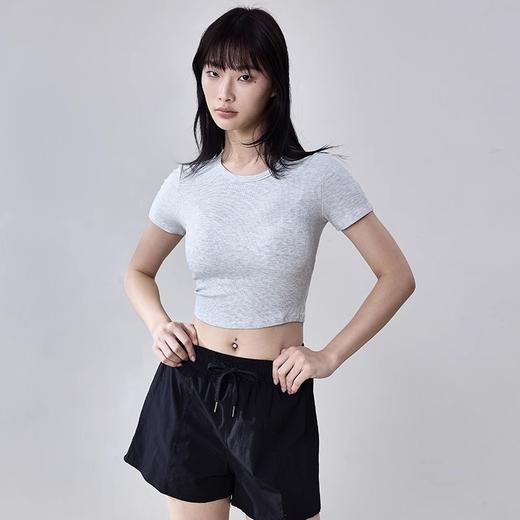 跃牌【周游世界系列】2025春夏新品瑜伽服天丝莫代尔螺纹小圆领T恤长款运动上衣TP0763/TP0864 商品图6