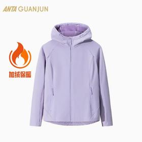 安踏冠军户外系列徒步女秋季摇粒绒外套保暖加厚防泼水茄克162440612
