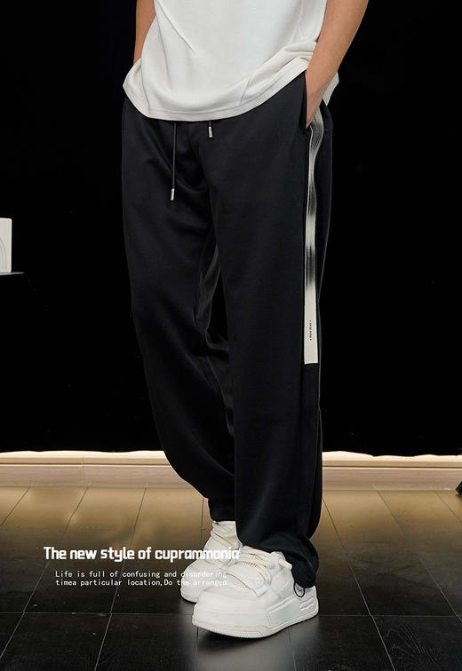 【男装】抽绳弹力腰侧字母织带休闲长裤9611100004 商品图1