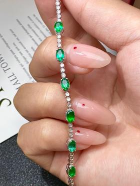 2.32ct刻面祖母绿手链