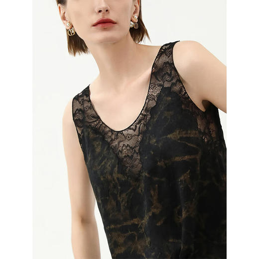 COCOBELLA重工刺绣蕾丝吊带背心夏可外穿打底黑金上衣VT0020 商品图2