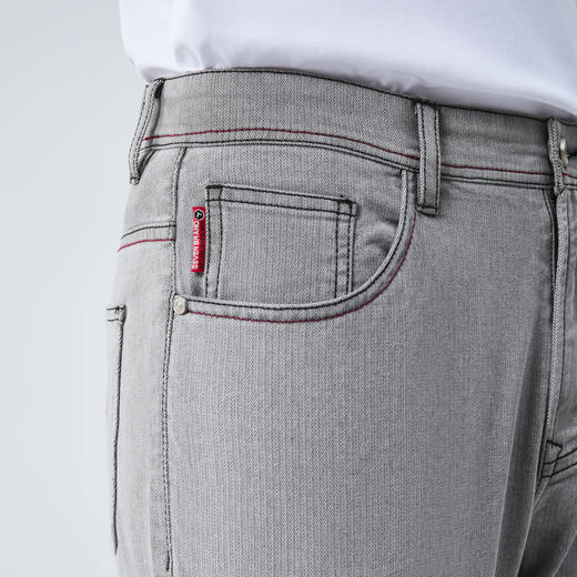 【提花牛仔】柒牌水洗牛仔裤男士春季新款人字纹休闲百搭直筒长裤128H70840 商品图2