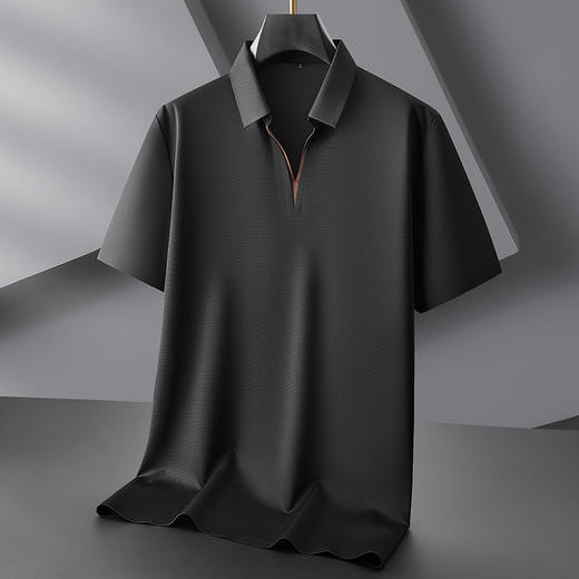 【冰丝】【DDP】大依优型大码POLO衫V领翻领潮流短袖t恤男加肥加大码冰丝夏装胖子宽松运动半袖 商品图1