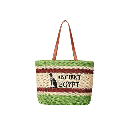 大英博物馆 安德森猫系列 度假风草编包 斜挎包 商品图4