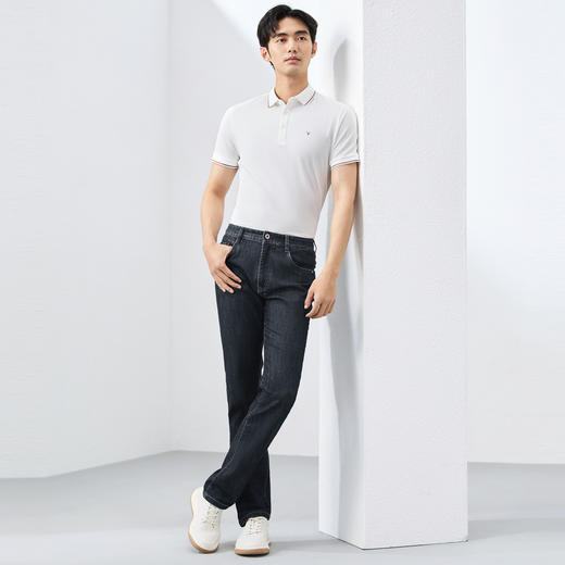 【莱卡/凉感/保色水洗】柒牌牛仔裤男2025夏季新款简约百搭直筒裤128H72660 商品图3