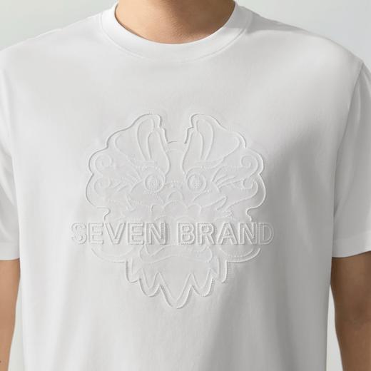 【十二生肖剪纸龙】柒牌短袖T恤男士夏季薄款龙图案休闲圆领上衣128T72090 商品图2