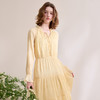 【压褶雪纺】优雅拼接荷叶边长袖连衣裙女松紧腰长裙V0550248 商品缩略图2