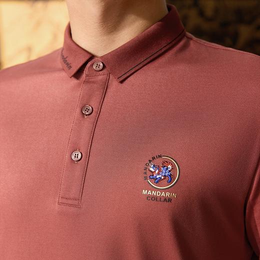 【国风图案Polo衫】柒牌短袖Polo衫男士夏季新品字母提花翻领T恤128T72030 商品图2