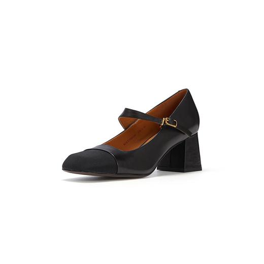 westory2023秋季小个子增高韩版时尚浅口一字带厚底玛丽珍W23CE73551 商品图0