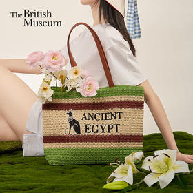 大英博物馆 安德森猫系列 度假风草编包 斜挎包