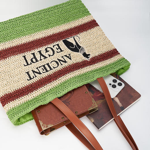 大英博物馆 安德森猫系列 度假风草编包 斜挎包 商品图3