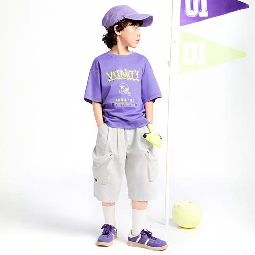 男童全腰梭织七分裤夏季新款安奈儿童装实体店同款AB526641 商品图5