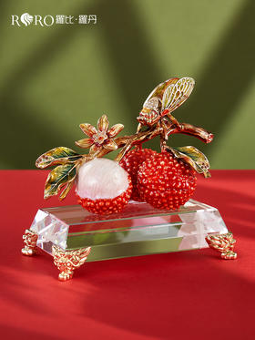 【彼达思】罗比罗丹《大吉大利》商务礼品摆件创意珐琅彩工艺荔枝家居饰品