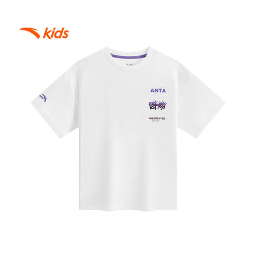 安踏儿童短T恤男大童针织短袖衫2025夏季柔软亲肤短袖352528105 商品图4