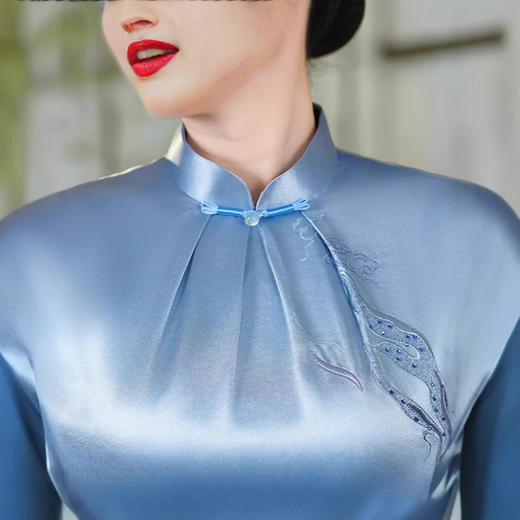 LHS-C180婚宴礼服2025新款 喜婆婆年轻款旗袍裙 中式改良旗袍春夏季女 商品图2