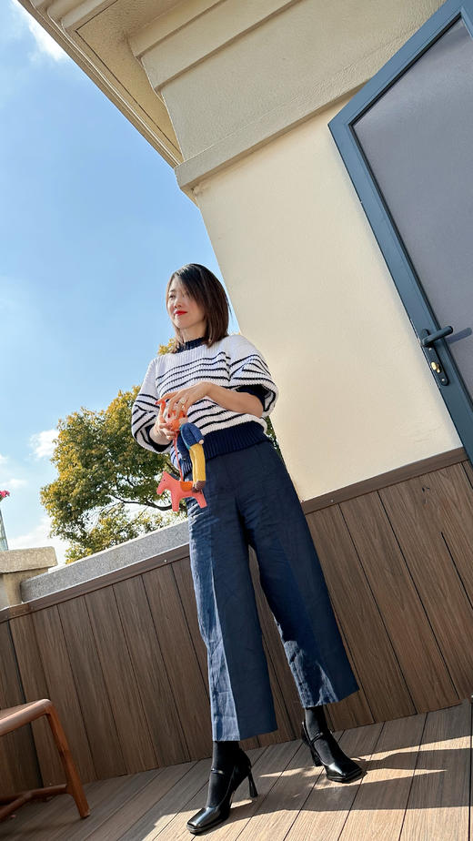 westory春夏方头粗链条气质中跟鞋浅口单鞋女55271 商品图5