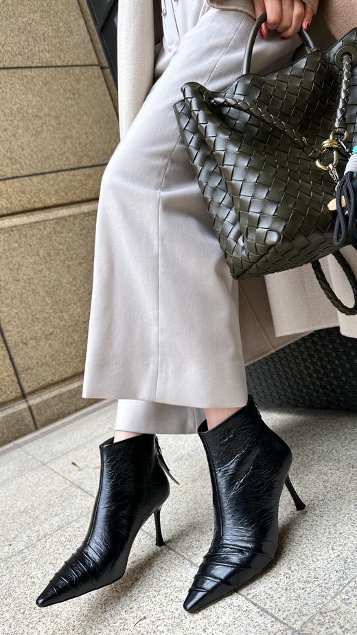 westory2024年秋冬新款优雅风中高跟百搭短靴切尔西W24DS84301 商品图8