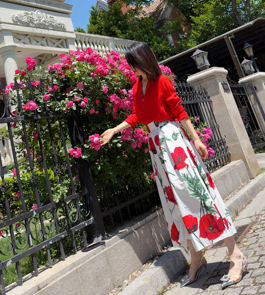 westory女鞋2023夏季新款尖头高跟细跟银色饰扣一字带凉鞋56181 商品图6