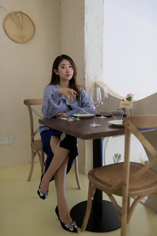 westory2023秋季新款高脚小细跟内水钻饰扣皮鞋通勤尖头单鞋W23CE73261 商品图7