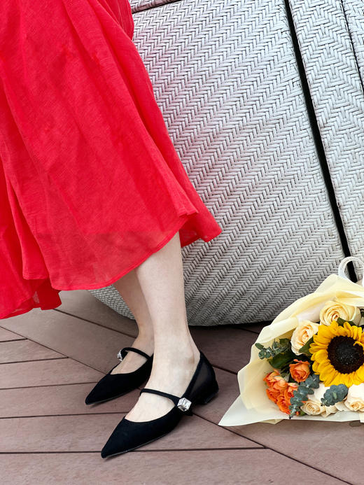 westory2023年春季新款尖头浅口法式百搭平底单鞋女55961 商品图7