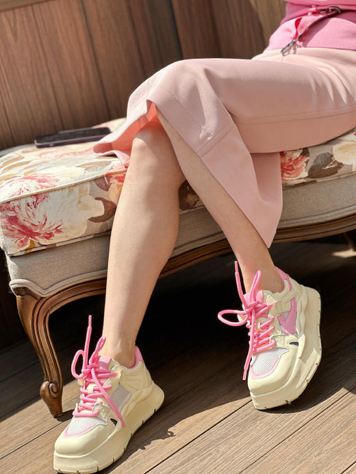 westory真皮厚底增高网面老爹鞋女款夏季新款高级感圆头56131 商品图7