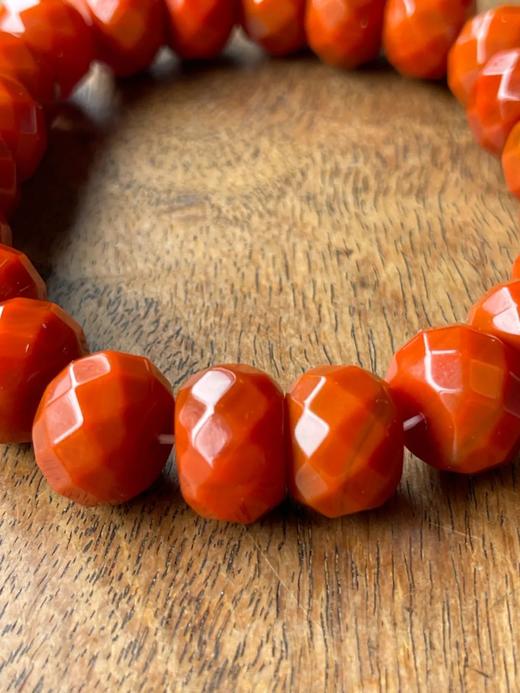 南红瑪瑙菱格面扁圆珠手链，顺丰包邮 商品图7