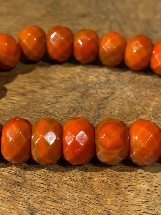 南红瑪瑙菱格面扁圆珠手链，顺丰包邮 商品图12