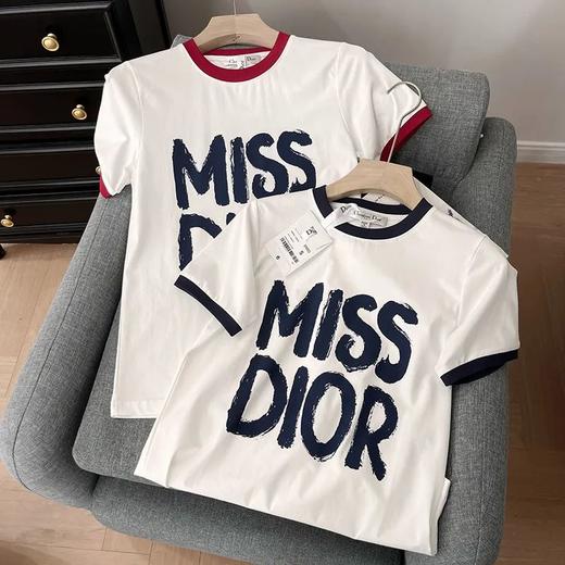 D10R女款2025夏季新款撞色领口圆领T恤 商品图2