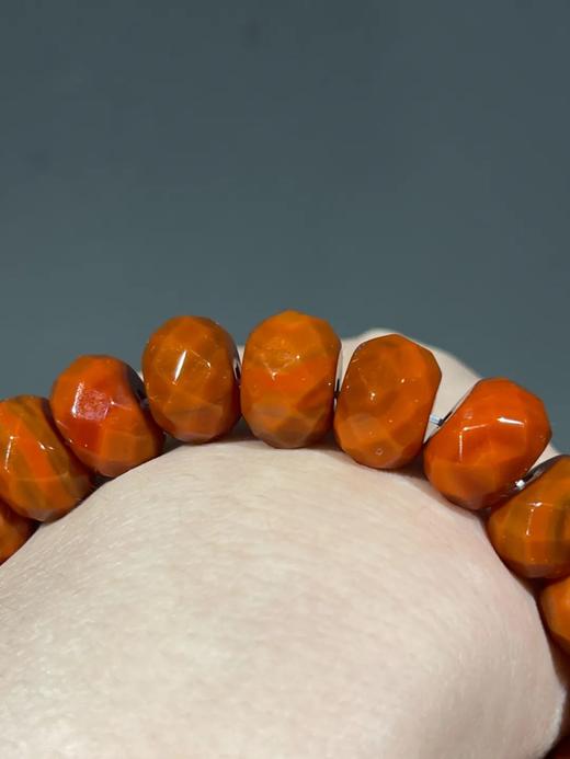 南红瑪瑙菱格面扁圆珠手链，顺丰包邮 商品图6