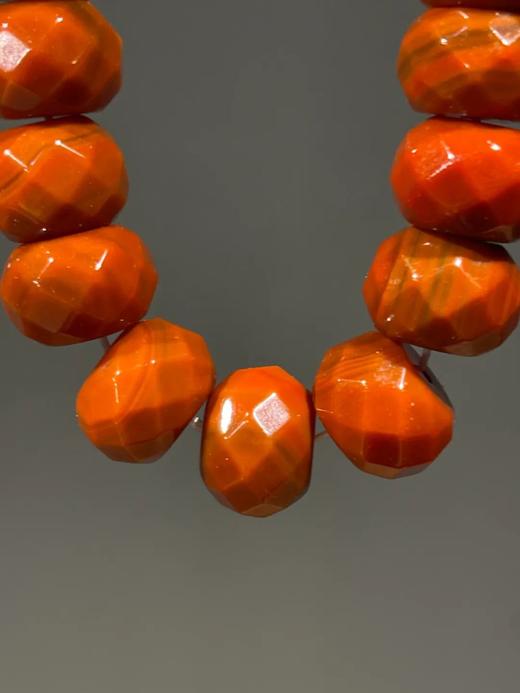 南红瑪瑙菱格面扁圆珠手链，顺丰包邮 商品图4