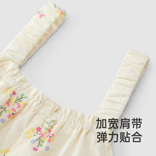 【商场同款】英氏儿童裤子夏季透气女童背带裤可爱碎花纯棉连体裤 商品图2