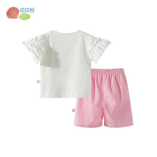 ZB2ET006贝贝怡【小飞袖凉感套装】夏季新款女童冰感短袖T恤宽松透气短裤两件套 商品图3