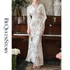 余潇潇【东方雅韵】2025春装新款气质长款轻奢复古系带印花套装裙 商品缩略图0