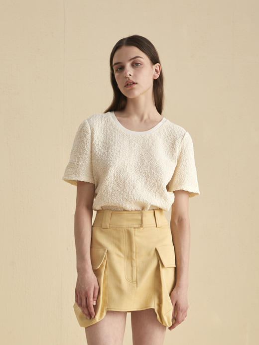 法式棉质立体肌理感短上衣 商品图0
