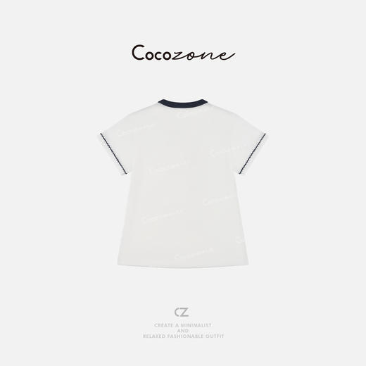 COCO ZONE 刘一一2025新款撞色圆领小众字母短袖T恤CD2A0348 商品图1