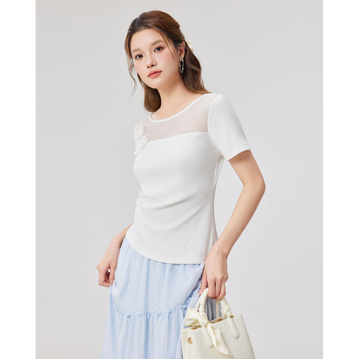 IEF/爱依服2025夏季 法式成熟女人气质通勤百搭设计感上衣D0318 商品图3