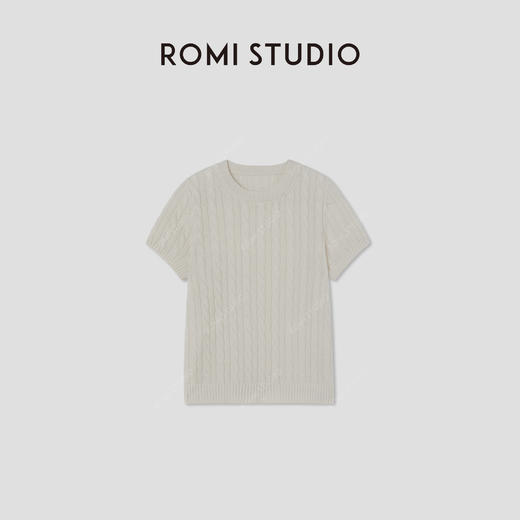 ROMI STUDIO“经典优雅”康赛妮100%山羊绒绞花套头毛衫RW24LSY1419 商品图4