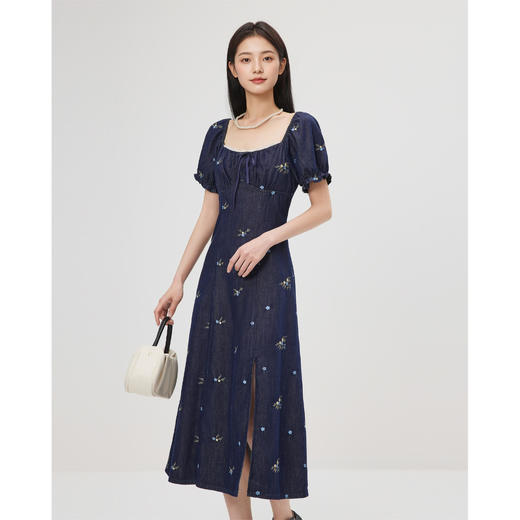 IEF/爱依服2025连衣裙春夏 法式名媛风气质感显瘦通勤连衣中裙B41792-X- 商品图2