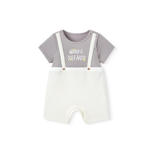 【商场同款】英氏婴儿衣服夏季短袖童装男童透气纯棉假两件连身衣 商品图4